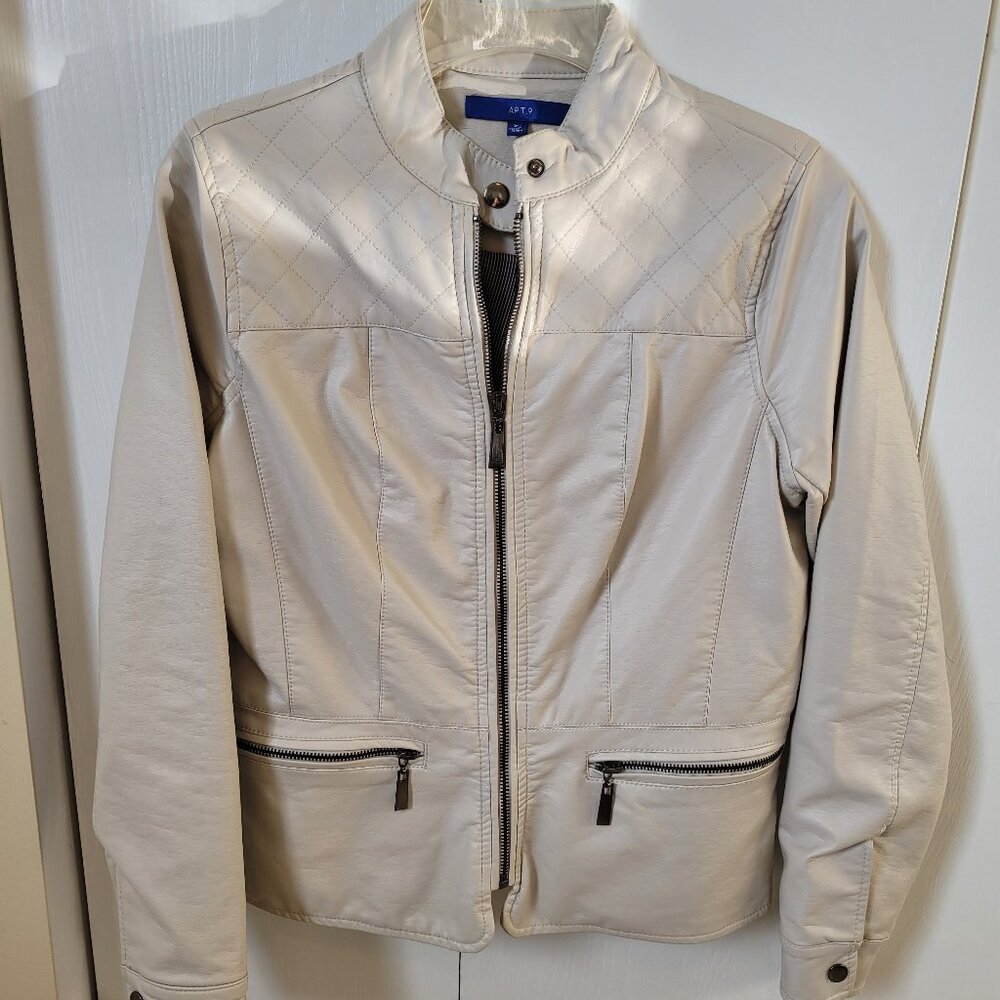 White faux leather jacket